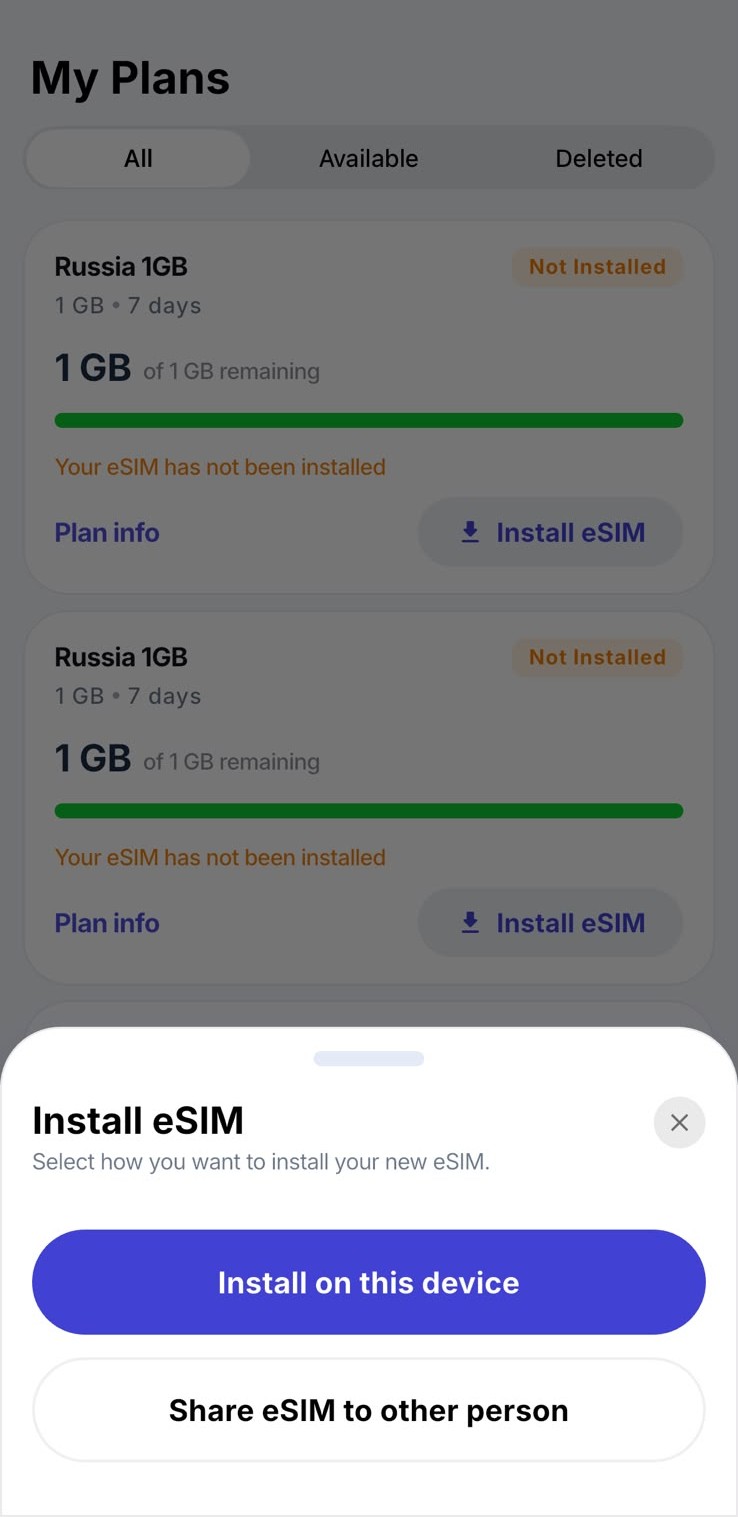 Esim70 app screen 5