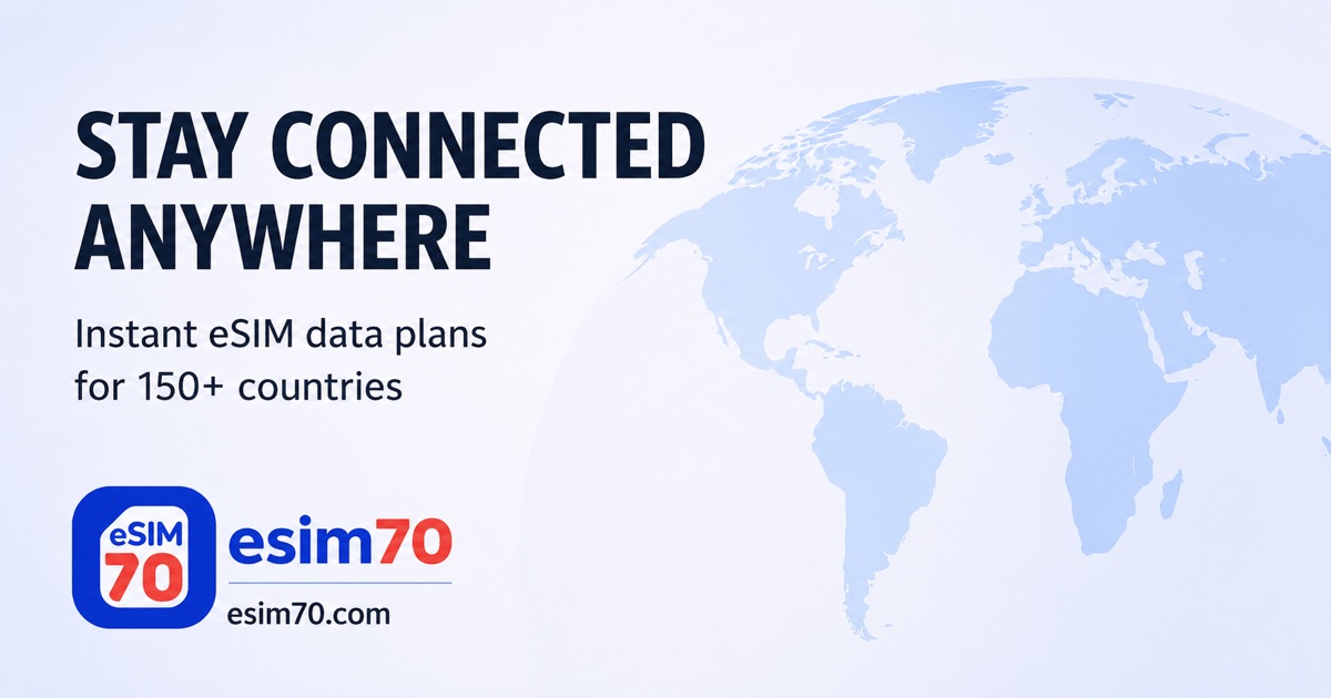 Travel eSIM Plans for 150+ Countries | Esim70